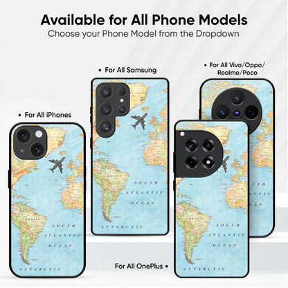 Travel Map Glass Case