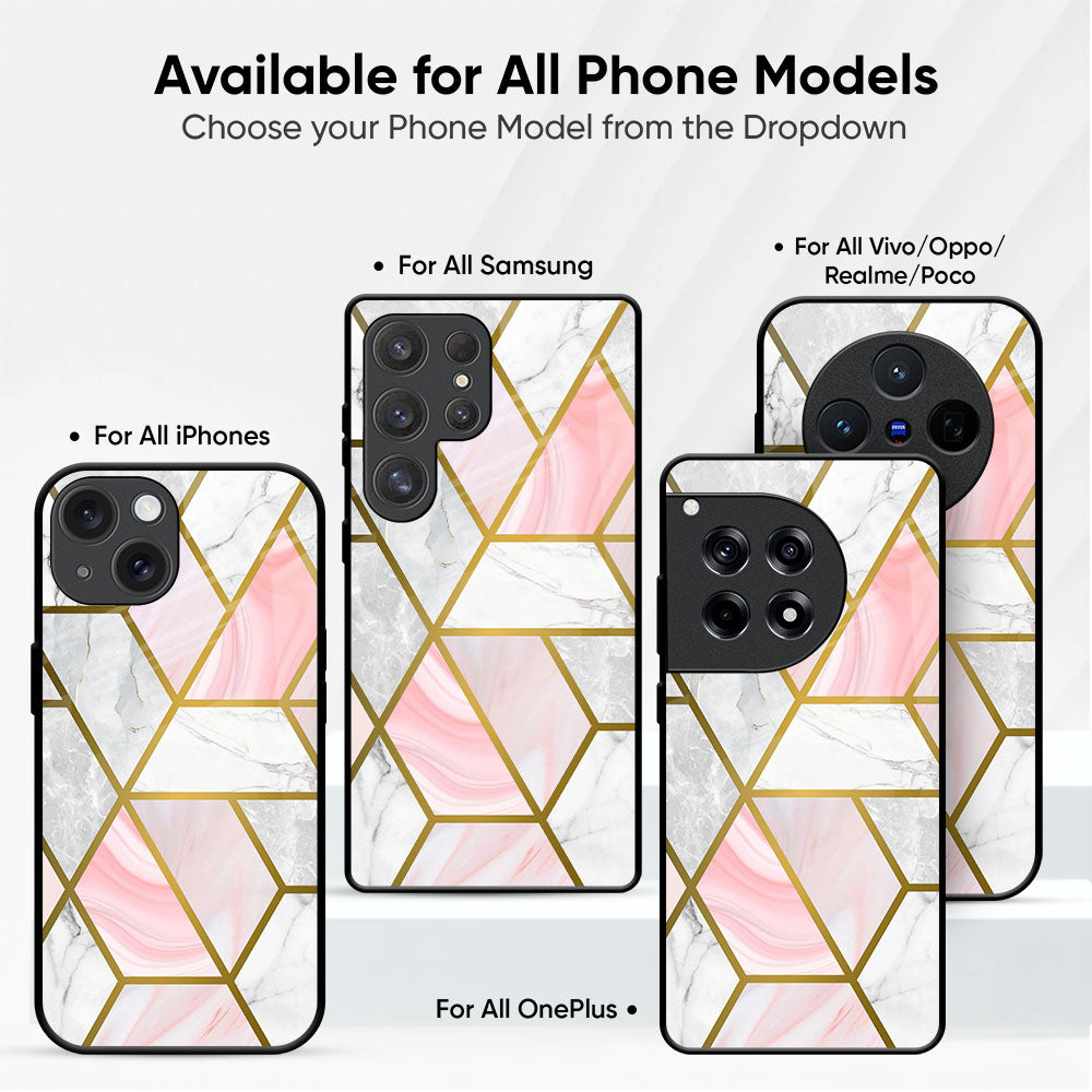 Geometrical Marble Glass Case