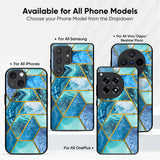 Turquoise Geometrical Marble Glass Case