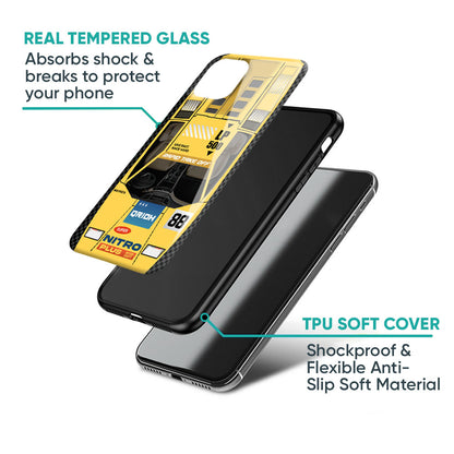 Yellow Racing Car Glass Case for iPhone XS Max