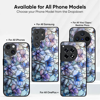 Majestic Flowers Glass Case