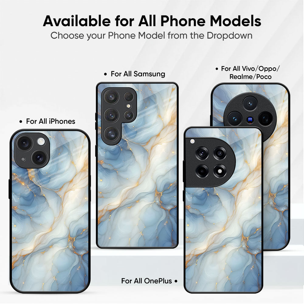 White Veins Glass Case