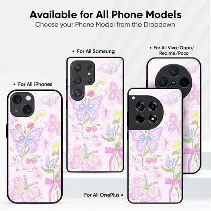 Butterfly Canvas Glass Case