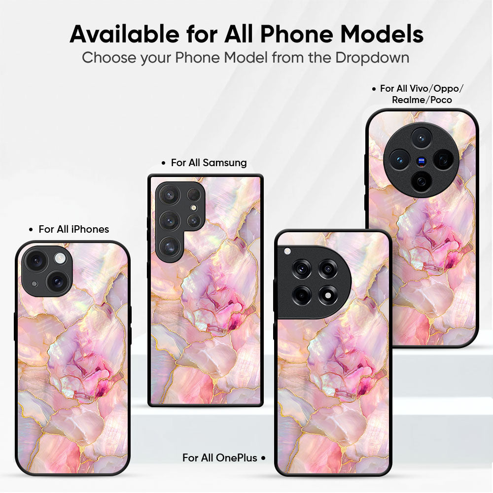 Pink Marble Glass Case