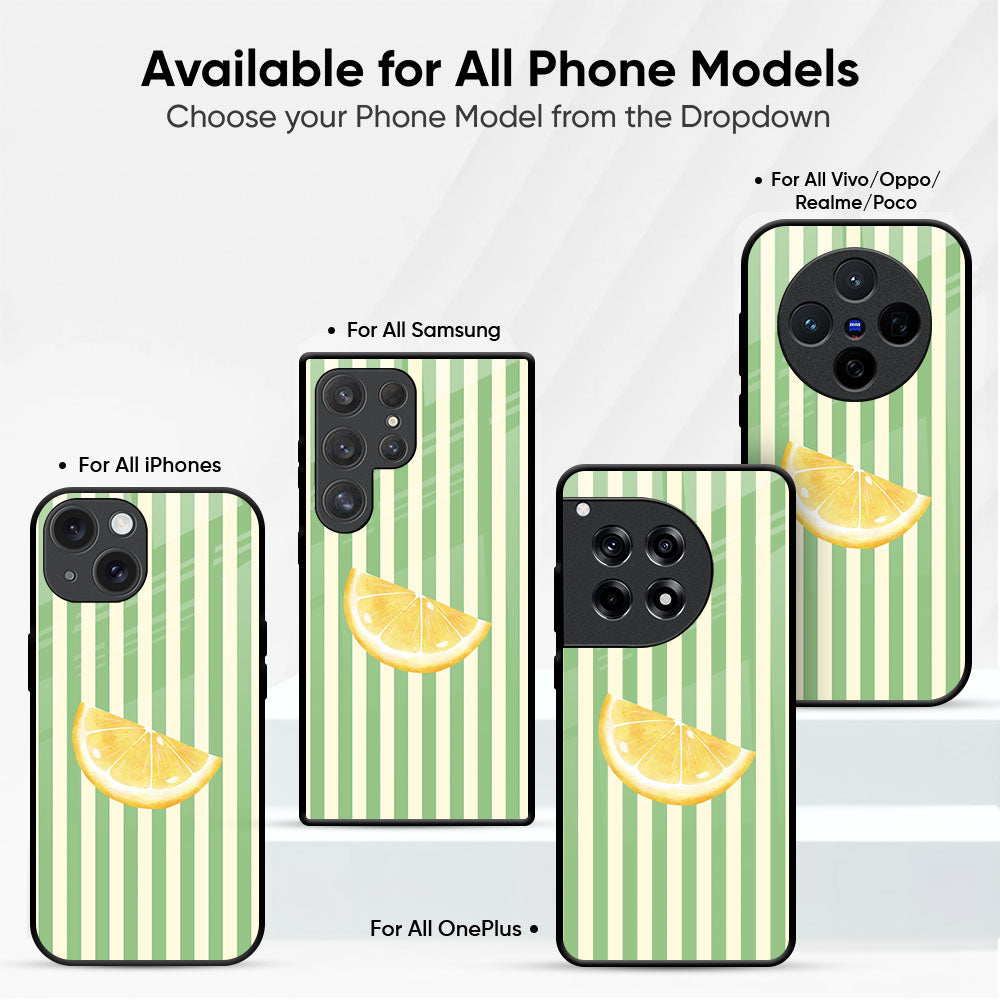 Lemon And Stripe Glass Case