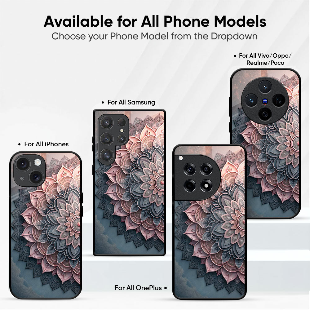 13D Layered Mandala Glass Case