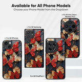 Red Butterfly Bloom Glass Case