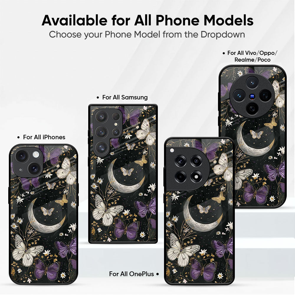 Moon & Butterfly Glass Case