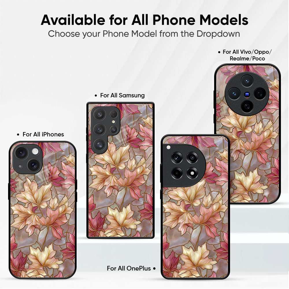 Maple Leaf Print Glass Case