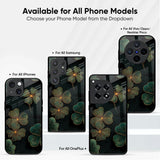 Elegant Gold Bloom Glass Case