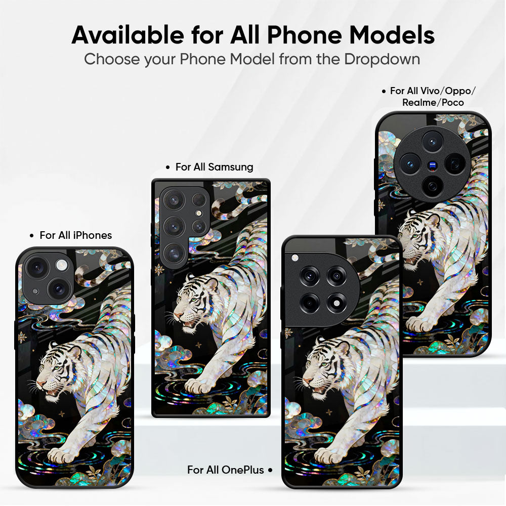 White Tiger Glass Case