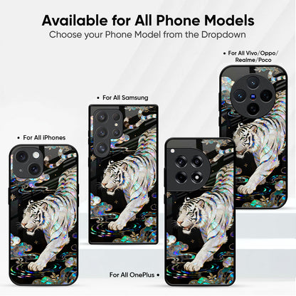 White Tiger Glass Case