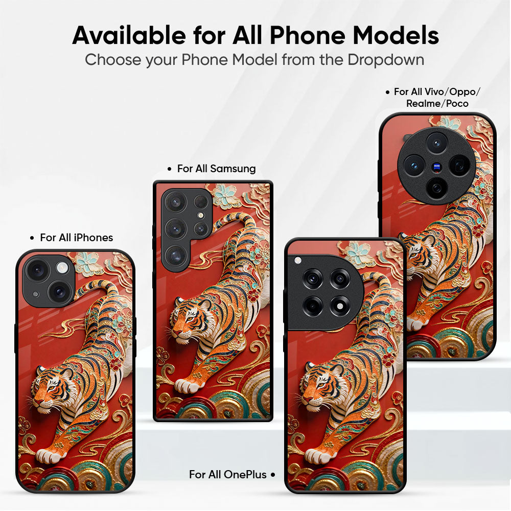 Traditional Red Tiger Glass Case