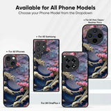 Wave & Pink Blossom Glass Case