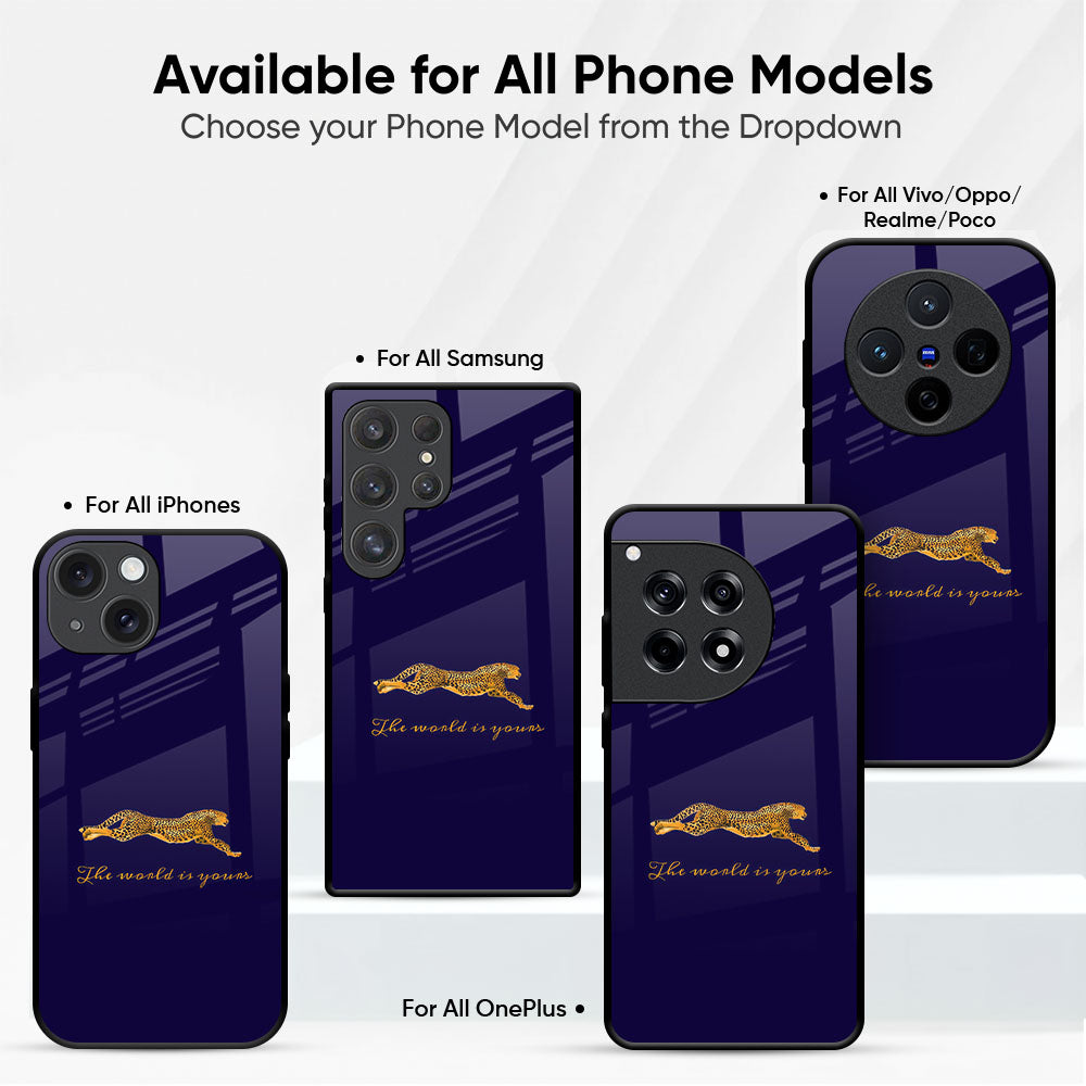 Golden Cheetah Glass Case