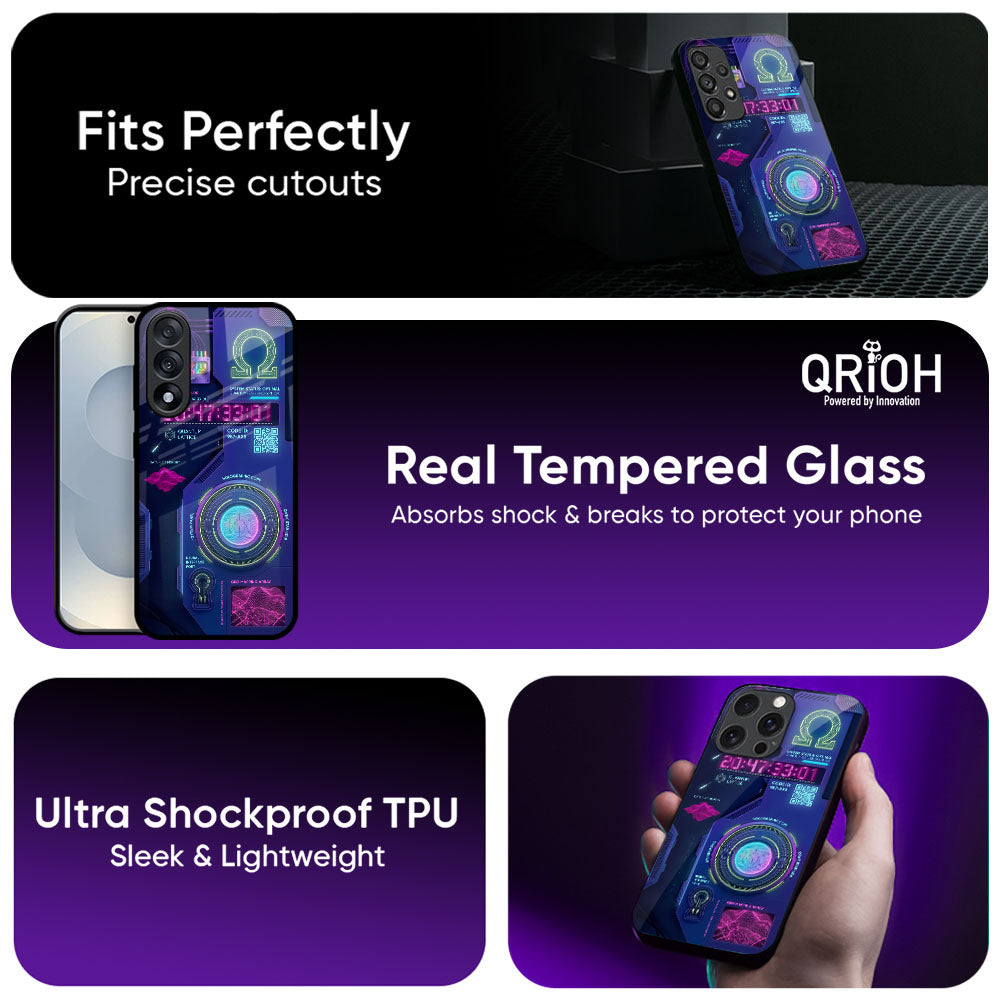 Neon Pulse Glass Case - Glass Back Cover for Phone (View 3)