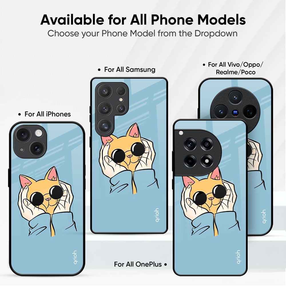 Adorable Cute Kitty Glass Case