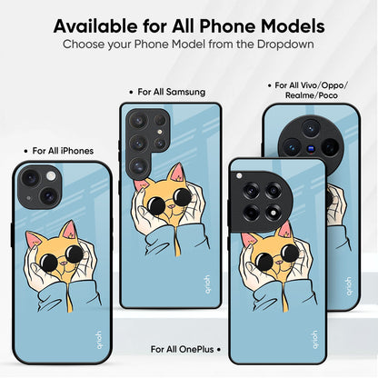 Adorable Cute Kitty Glass Case