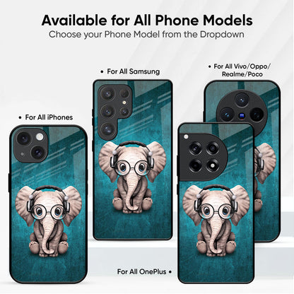Adorable Baby Elephant Glass Case