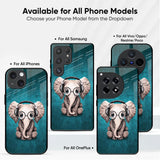Adorable Baby Elephant Glass Case