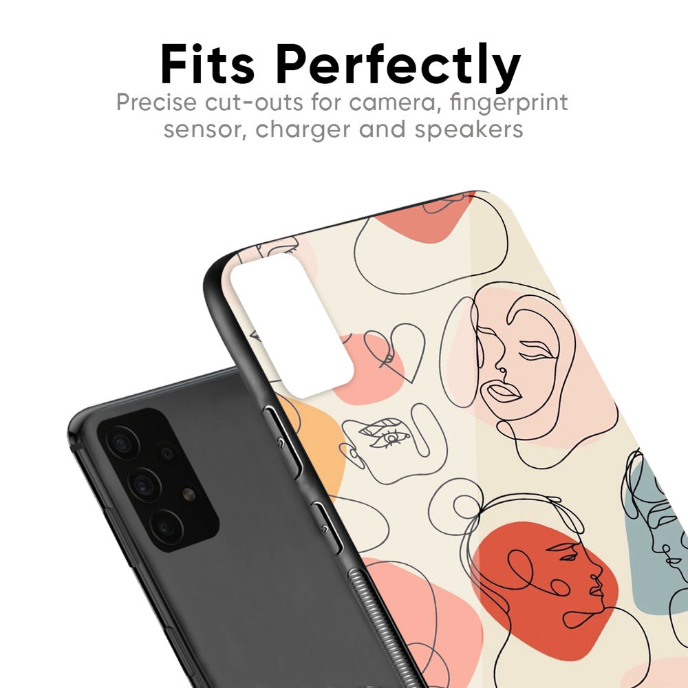 Abstract Faces Glass Case for Google Pixel 10 5G