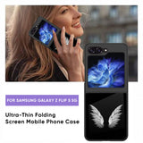 White Angel Wings Glass Case for Samsung Galaxy Z Flip5 5G