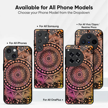 Floral Mandala Glass Case