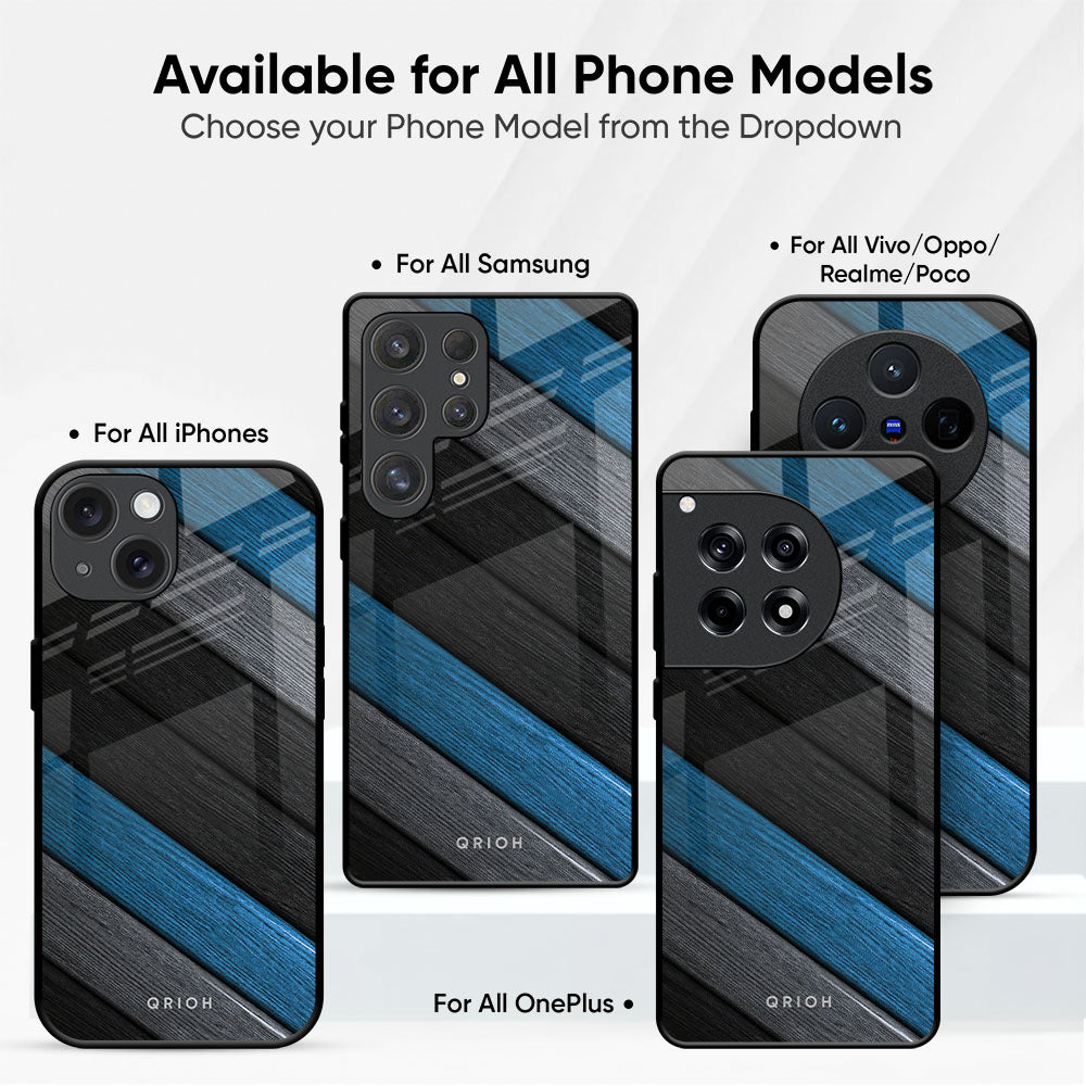 Multicolor Wooden Effect Glass Case