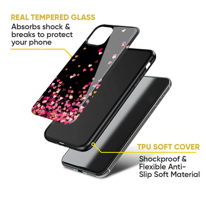 Heart Rain Fall Glass Case for Google Pixel 8A