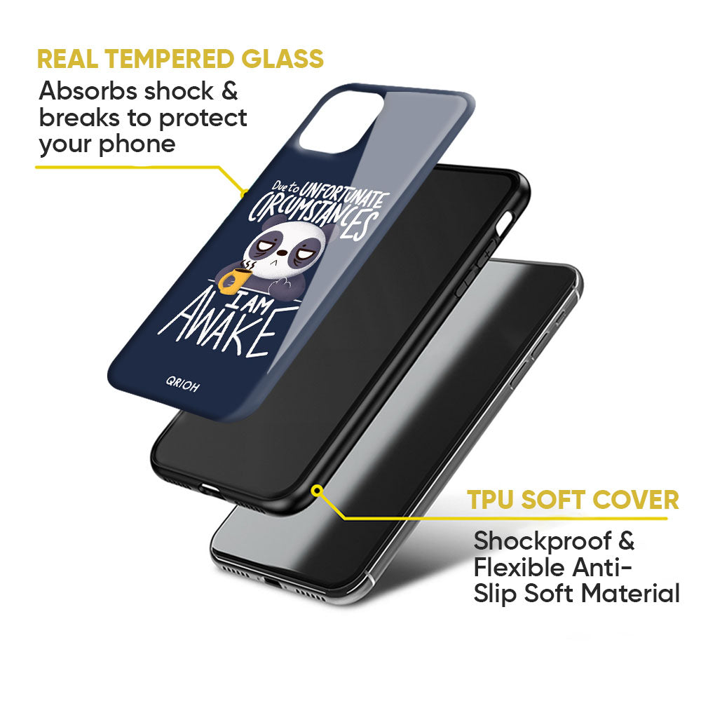 Struggling Panda Glass Case for Google Pixel 8A