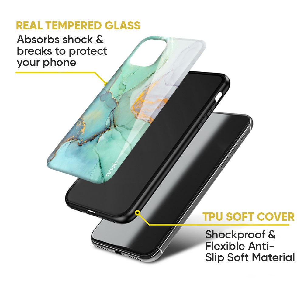 Green Marble Glass Case for Google Pixel 8A