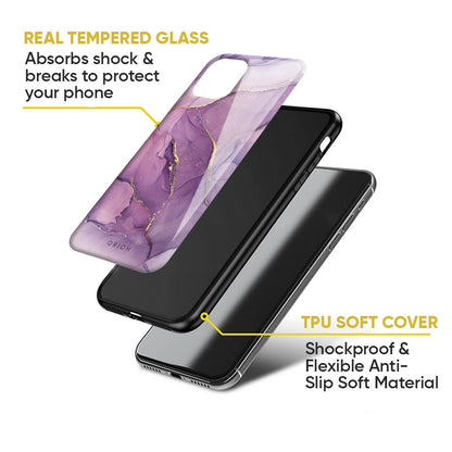 Purple Gold Marble Glass Case for Google Pixel 8A