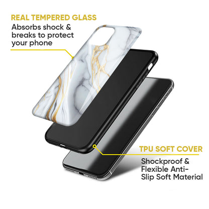 White Grey Marble Glass Case for Google Pixel 9