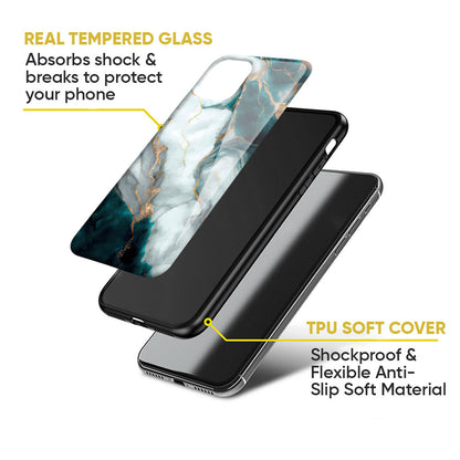 Aqua Green Marble Glass Case for Google Pixel 8A