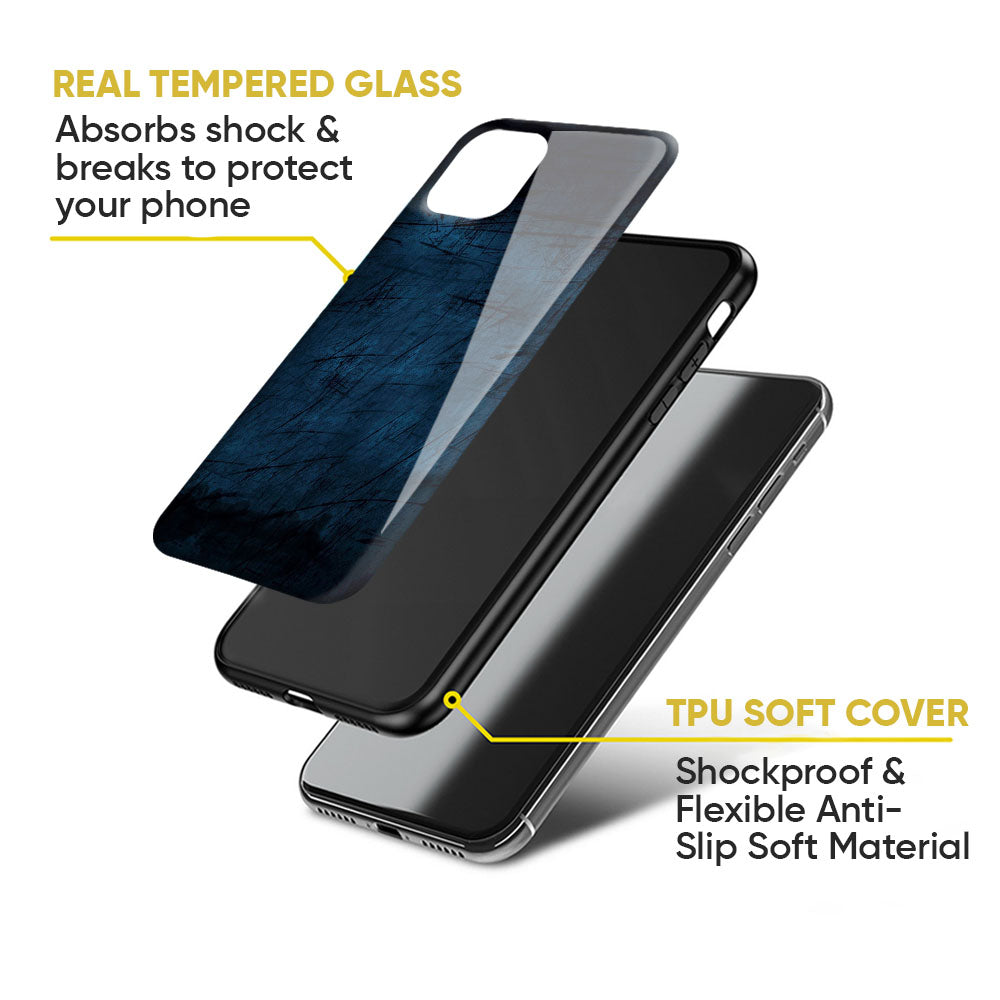 Dark Blue Grungy Glass Case for Google Pixel 8A