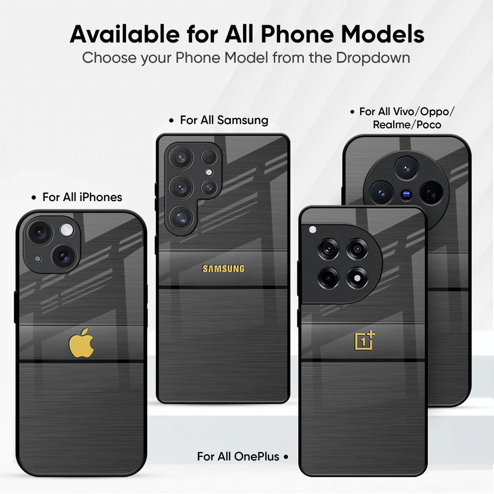 Grey Metallic Glass Case