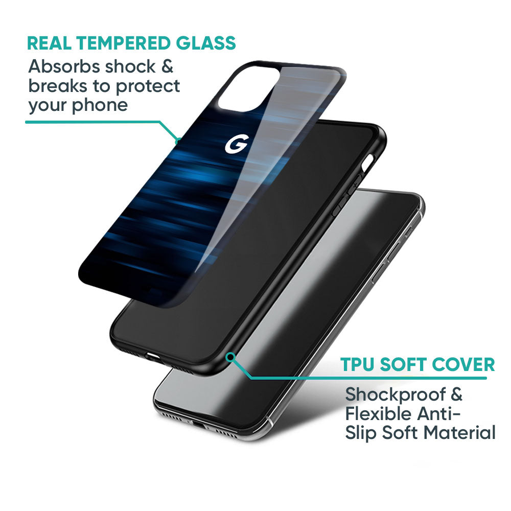 Blue Rough Abstract Glass Case for Google Pixel 9 Pro
