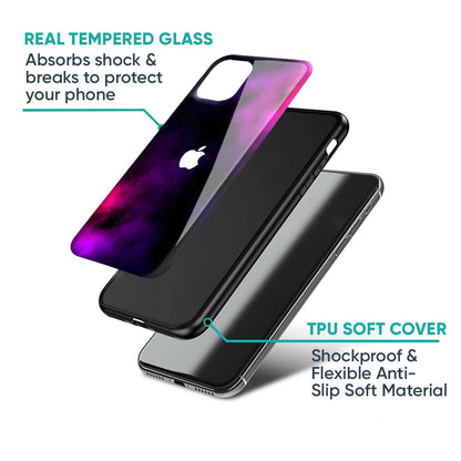 Pink Galaxy Glass Case for iPhone 16 Pro Max