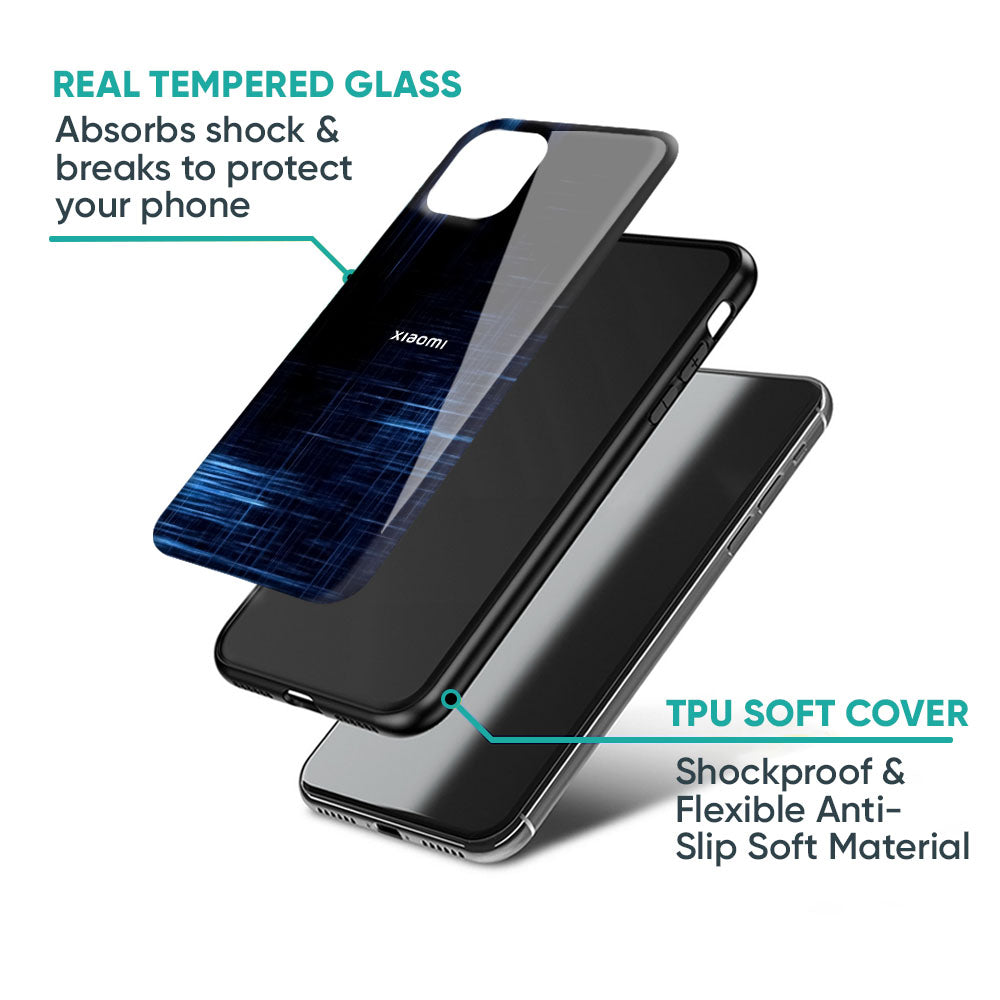 Blue Scratch Glass Case for Redmi Note 14 5G