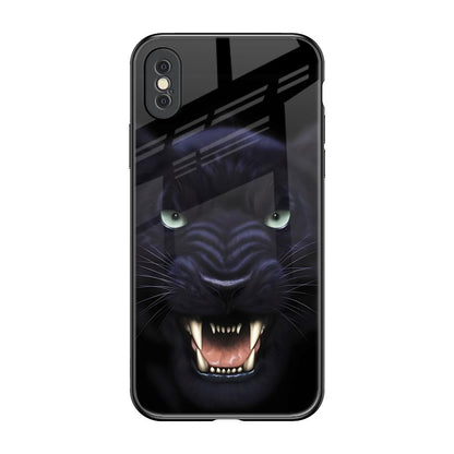 Angry Black Leopard iPhone XS Max Glass Back Cover Online