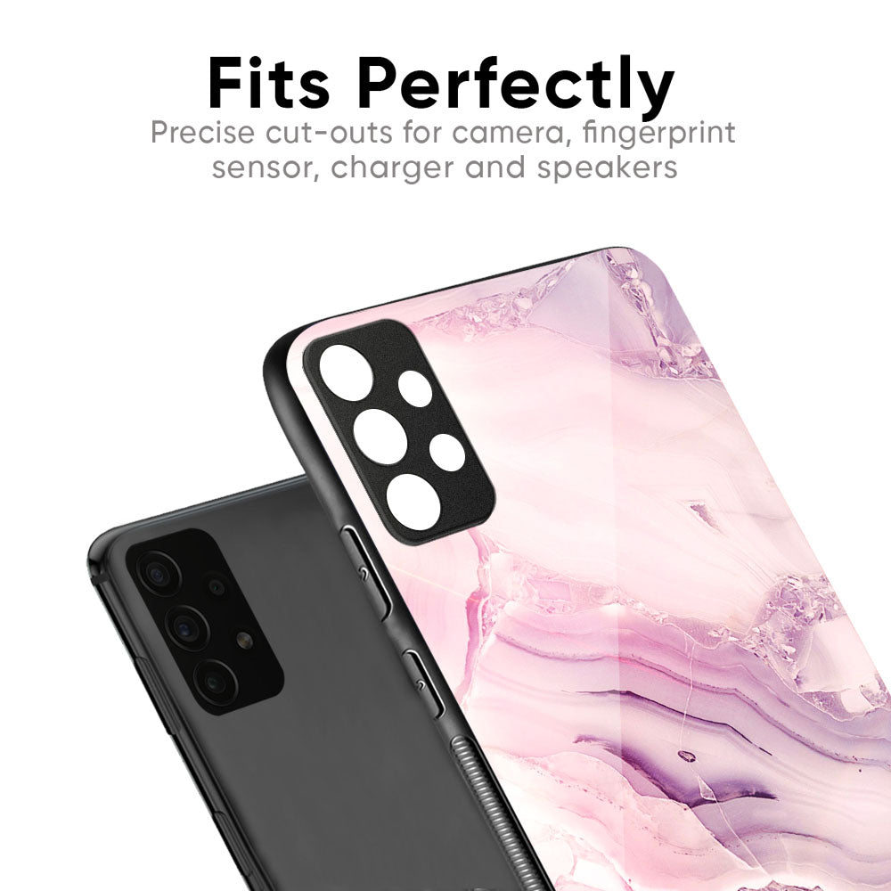 Diamond Pink Gradient Glass Case For Samsung Galaxy M56 5G
