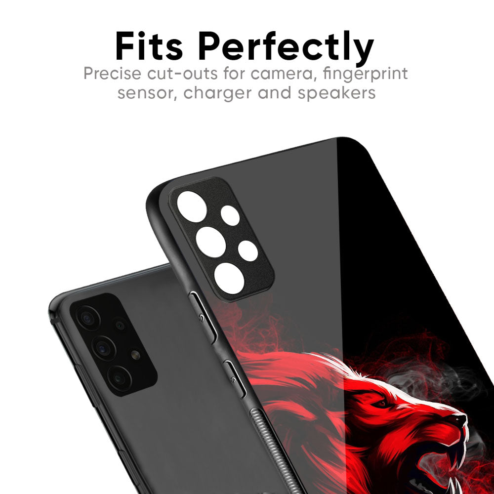 Red Angry Lion Glass Case for IQOO 15 5G