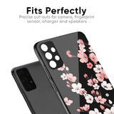 Black Cherry Blossom Glass Case for Vivo V70 FE 5G