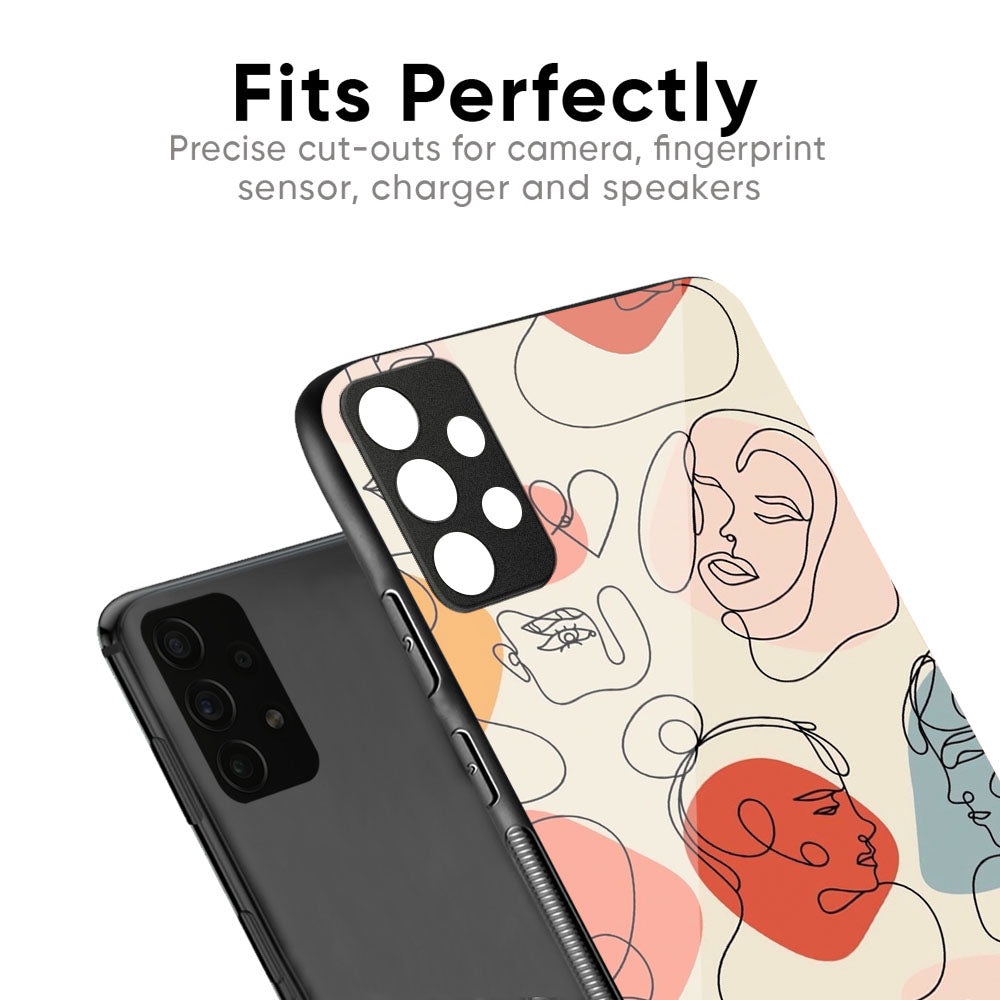 Abstract Faces Glass Case for Google Pixel 10A 5G