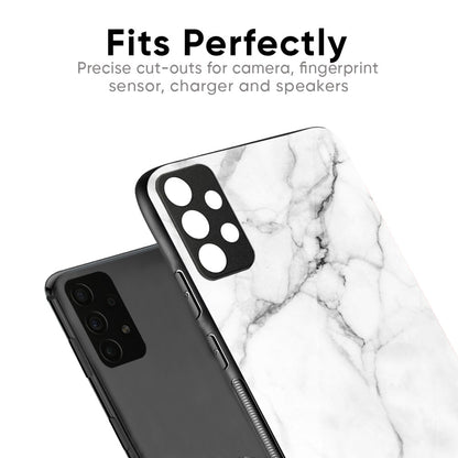 Modern White Marble Glass Case for Samsung Galaxy M56 5G
