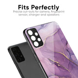 Purple Gold Marble Glass Case for Vivo Y21 5G
