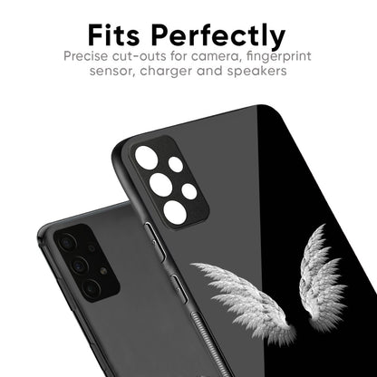 White Angel Wings Glass Case for Samsung Galaxy M56 5G