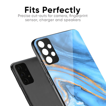 Vibrant Blue Marble Glass Case for Oppo K13 Turbo Pro 5G