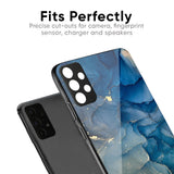 Blue Cool Marble Glass Case for Realme C65 5G