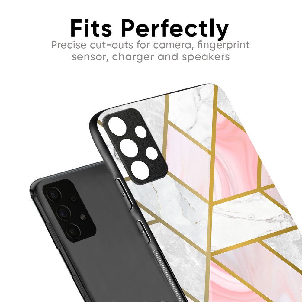 Geometrical Marble Glass Case for Redmi note 15 Pro +
